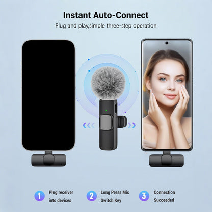 Professional Type-C Wireless Lavalier Microphone