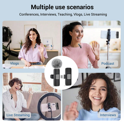 Professional Type-C Wireless Lavalier Microphone